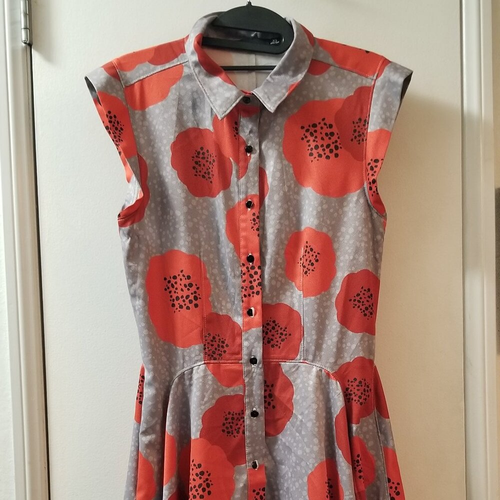 Moth cloth Dear creatures Anthropology Fit and flair button front floral dress